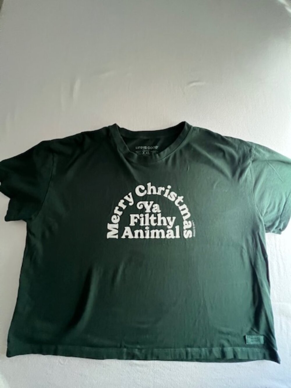 LIFE IS GOOD t-shirt featuring‎ a festive 'Merry Christmas Ya Filthy Animal'